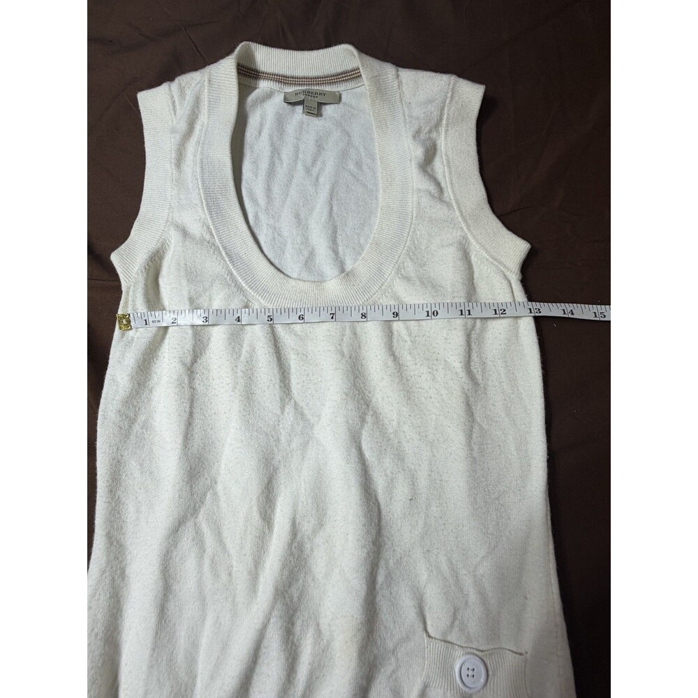 Burberry Brit Women's White Tank Top Size M Pocket Sleeveless Casual
